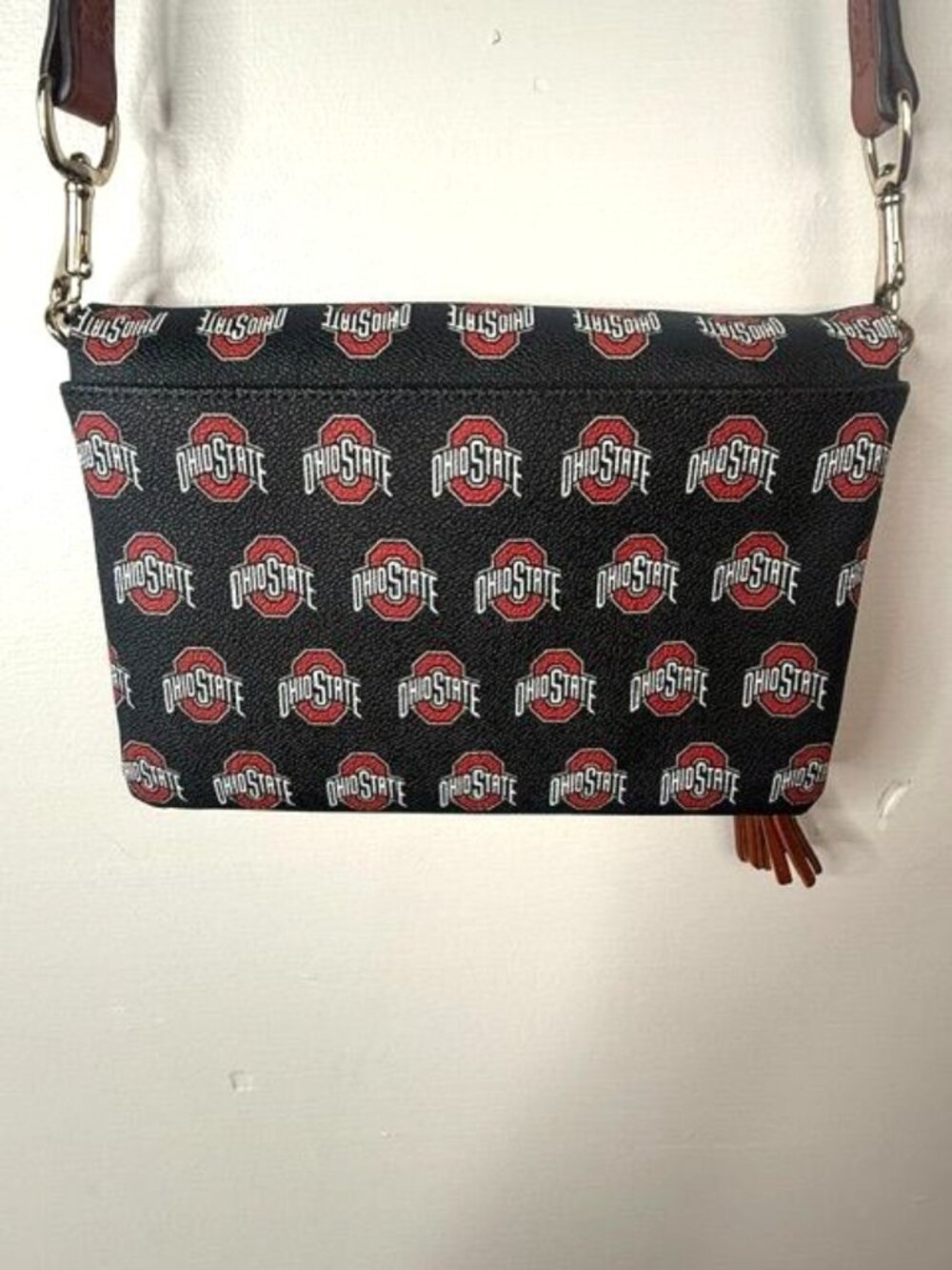 Dooney & Bourke OHIO STATE Buckeyes Pebbled Leather Fold Over Crossbody - Picture 4 of 8